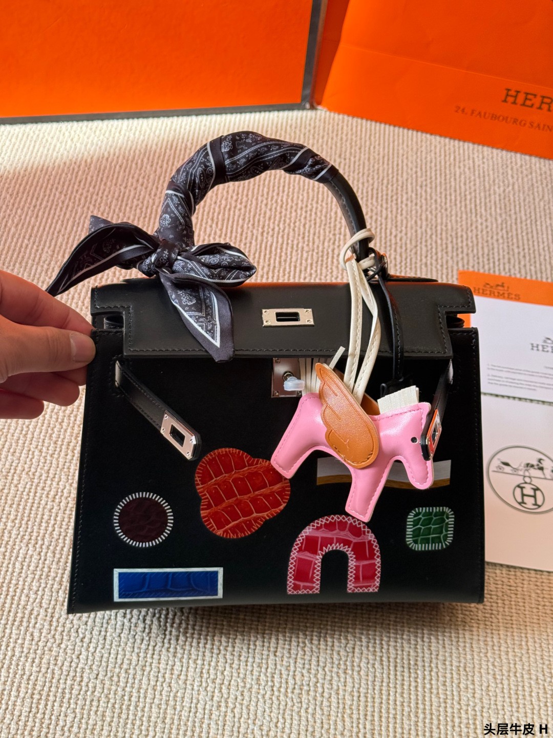 Hermès Kelly 25cm black calfskin Kelly bag